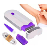 Depilador Elétrico Feminino Intimo Sem Dor Sensor Usb Branco
