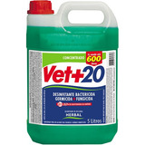 Desinfetante Bactericida Fungicida Vet+20 - Herbal 5 Lt