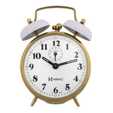 Despertador Herweg 2215 021 Branco Antigo Retrô Relógio