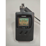 Detalhe Leia Mini Teve Portátil Casio Tv600 Lcd Funciona H5p