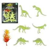 Dinossauro Brinquedo Brilha No Escuro Animais Jurassicos 7pç