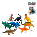 Dinossauro Brinquedo Kit Coleção 8 Peças Borracha Miniatura