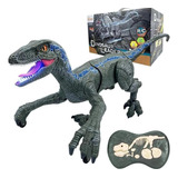 Dinossauro De Controle Remoto Velociraptor Led A Bateria 