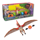 Dinossauro Pterossauro Grande 45cm C/som 5 Mini Dinossauros