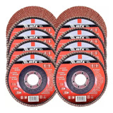 Disco Lixa Flap 4.1/2 10 Unidades Cor Vermelho