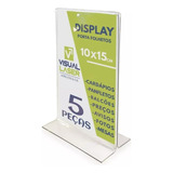 Display De Mesa Kit 5pç 10x15 A6 T Invertido Porta Folheto 