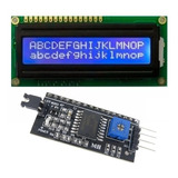 Display Lcd 16x2 1602 C/ Backlight Azul E Modulo I2c Soldado