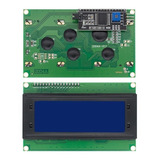 Display Lcd 2004 20x4 Fundo Azul Módulo I2c Soldado Arduino