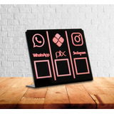Display/placa 3 Qr Code/ Whatsapp/pix/instagram