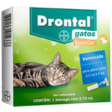 Drontal Gatos Spot On 0,7ml Vermífugo 2,5 - 5,0kg Bayer
