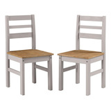 Duas Cadeiras - Madeira - Cor Cinza Lavado - Crg107