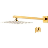 Ducha Piscina Dourada Gold Aço Ducha 20x20 + Acababento