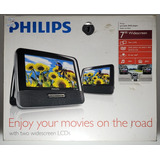 Dvd Philips Portatil Para Encosto De Carro 2 Telas Lcds