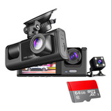 Dvr Automotivo Câmera Frontal Interna Ré Grava Imagem 64gb