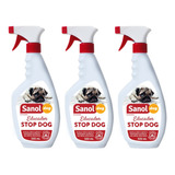 Educador Sanitário Canino Cães E Gatos Sanol Stop Dog 3 Unid