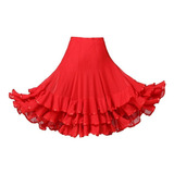 Elegant Flamenco Dance Saia Grande Swing Vestido Moderno