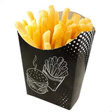 Embalagem Para Batata Frita E Salgadinhos Preto 100 Unidades