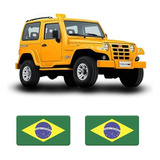 Emblema Adesivo Bandeira Do Brasil Resinada Para Troller Par