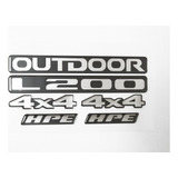 Emblema Adesivo Resinado Mitsubishi L200 Outdoor Hpe 4x4 04