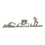 Emblema Alto Relevo 3d Em Abs Triathlon Feminino Cromado