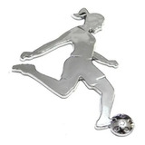 Emblema Alto Relevo 3d Futebol Feminino Cromado