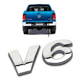Emblema Tampa Traseira Amarok V6 Volkswagen Cromado