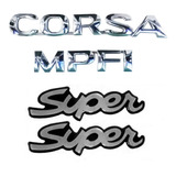 Emblemas Corsa Hatch Mpfi + Lateral Super 1997 À 2002