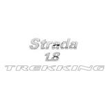 Emblemas Strada 1.8 + Faixa Trekking Prata - 2009 À 2015