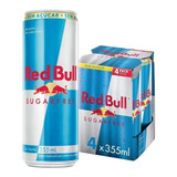 Energético Red Bull Energy Drink, Sem Açúcar,355 Ml(4 Latas)