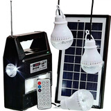 Energia Solar Camping Rádio Fm Bluetooth Lâmpadas E Lanterna