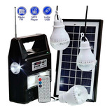 Energia Solar Camping Rádio Fm Bluetooth Lâmpadas E Lanterna