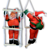 Enfeite Natal Papai Noel Subindo Escada Boneco Pendurar