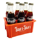 Engradado Com 6 Garrafinhas Coca Cola Em Miniatura Vidro