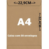 Envelope Para Folha A4 Kraft Natural 80g Pacote Com 50 Und