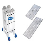 Escada Articulada 12 Degraus 4x3 C/plataforma Profissional Cor Azul