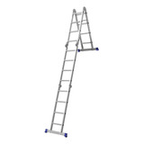 Escada Dobravel Multifuncional Aluminio 4x4 16 Degraus Mor Cor Cinza