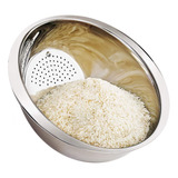 Escorredor Lavador De Arroz Massa Legumes Inox Alimentos
