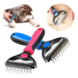Escova Desembolado Rake Subpelos Pet 26 Dent Caes Cachorro Cor Rosa E Preto - G