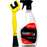 Escova Limpa Corrente Moto Detailer + 955 Spray Sandet 750ml Cor Branco