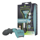 Escova Tira Pelo Furminator Gatos Com Pelo Curto Pequeno Cor Azul-celeste