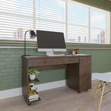 Escrivaninha Mesa Para Computador Quarto Escritorio Ariel Cor Amêndoa Wood