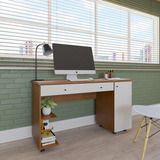 Escrivaninha Mesa Para Computador Quarto Escritorio Ariel Cor Mel/pérola