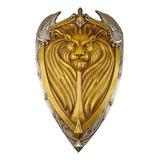 Escudo Da Aliança Warcraft Leão Dourado Feito De Resina