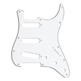 Escudo Para Guitarra Stratocaster Fender Sss Branco 11 Furos