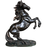 Escultura De Cavalo Empinado Enfeite Decorativo Petit Bronze