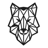 Escultura De Parede Decorativo Animal Lobo Mdf 6mm 60x45cm