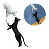 Escultura Decorativa De Gatos Geométricos Casa Parede Sala