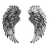 Escultura Decorativa De Parede Com Asas De Anjo Com Luz Led