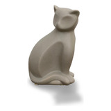 Escultura Decorativa Gata Felino Cor Fendi Em Cerâmica Cor Cinza