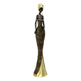 Escultura Decorativa Mulher Africana 43cm